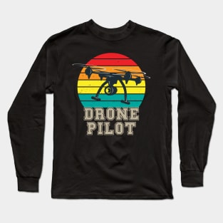 Quadrocopter Retro Drone Pilot Long Sleeve T-Shirt